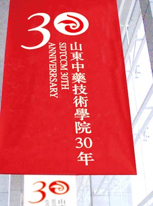 山東中藥技術學院形象識別及30年校慶品牌設計—豎幅設計展示